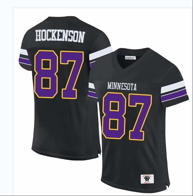 Men Minnesota Vikings 87 Hockenson Nike black limited NFL throwback Jersey